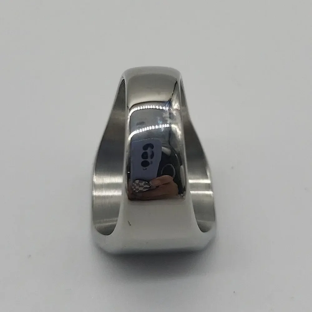 Men’s Stainless Steel Initial H Signet Ring Size 9 Engraved Handmade NWT
